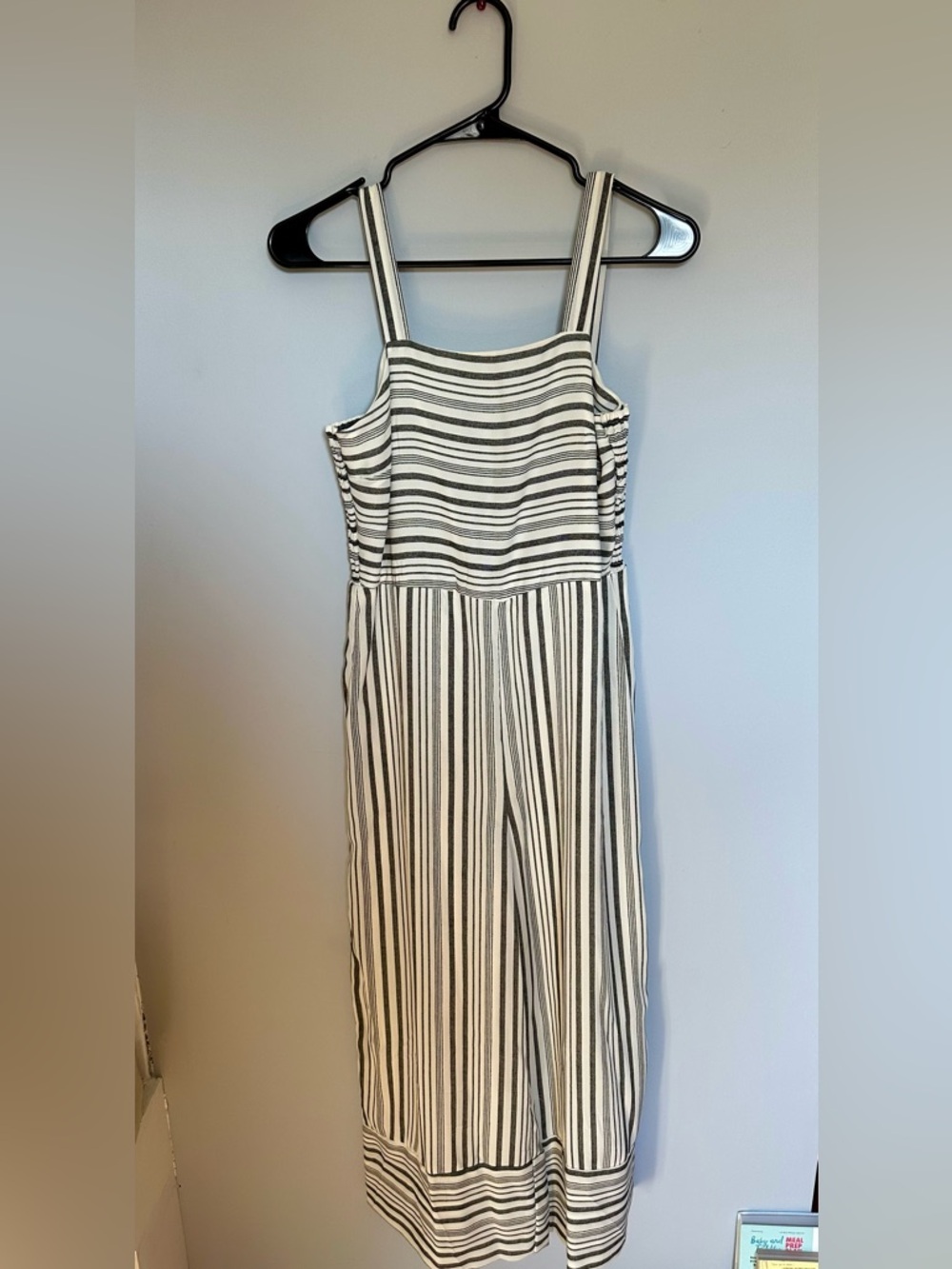 Japna Black & White Striped Sleeveless Jumpsuit